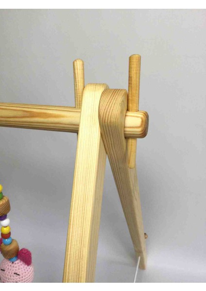 Ozzani Wood Baby Gym Oyun Alanı Aktivite Standı (3 Ad. Sallanan Oyuncaklar Dahildir)