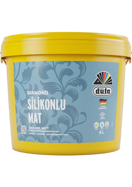 Diamond Silikonlu Mat İç Cephe Duvar Boyası Beyaz 6 l