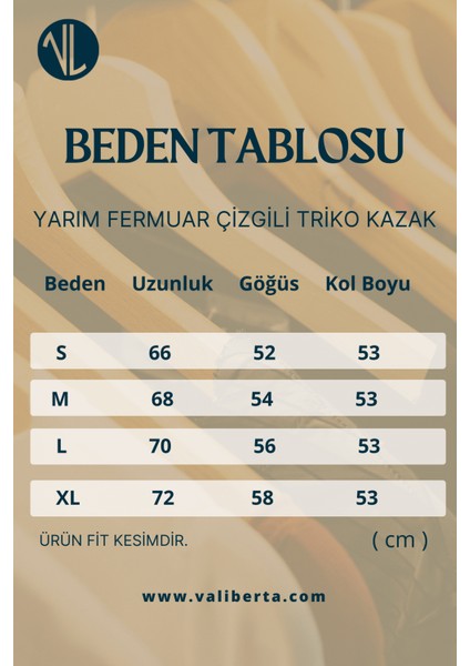 Yarım Fermuar Çizgili Triko Kazak - Siyah