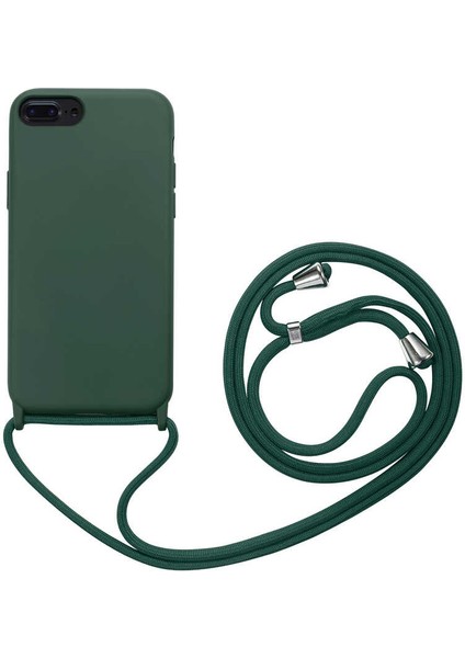iPhone 8 Plus Uyumlu Zore Ropi Kapak-Koyu Yeşil