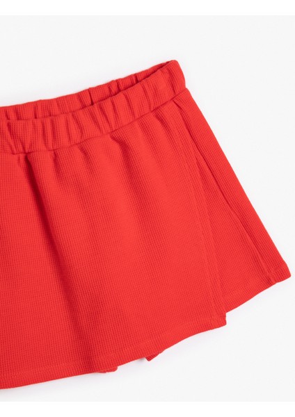 Basic Mini Şort Etek Kruvaze Beli Lastikli Pamuklu modelleri