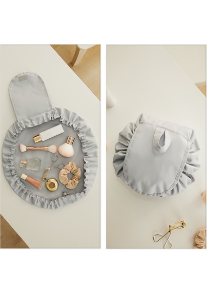 Fonksiyonel Su Itici Leke Tutmaz Kumaş Düzenleyici Seyahat Tipi Makyaj Çantası Ø 50 cm