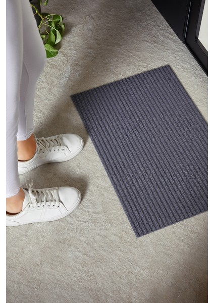 288 Gr Kaymaz Tabanlı Gri Renk Kapı Önü Paspası 40 X 60 Cm