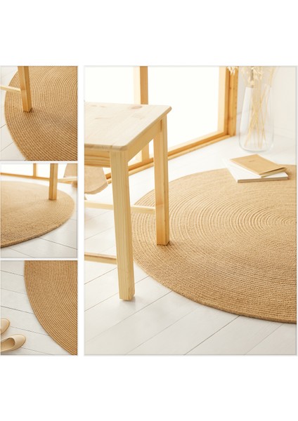 Naturel Jüt Halı Kilim 120 cm çap indirimleri