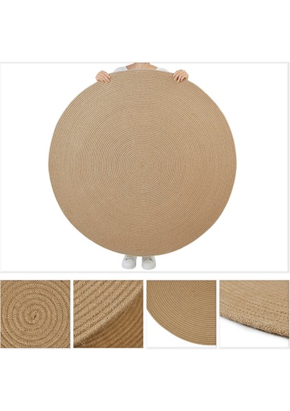 Naturel Jüt Halı Kilim 120 cm çap