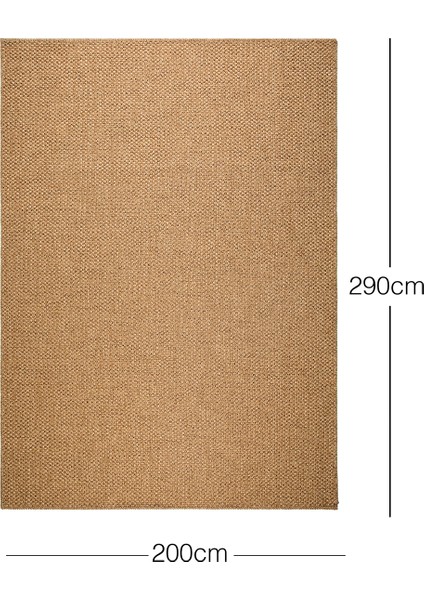 Yıkanabilir Jüt Görünümlü Naturel Renk Hasır Desenli Halı Kilim 200 x 290 cm