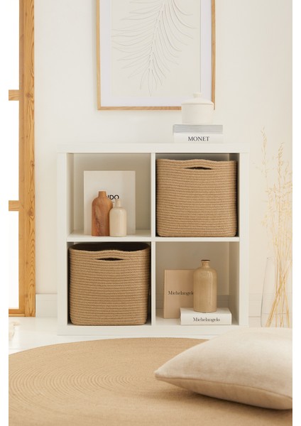 Jüt Dolap İçi Çamaşır Oyuncak Düzenleyici Saklama Sepeti Organizer 30x30x30 cm modelleri