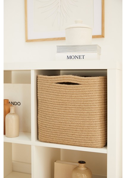 Jüt Dolap İçi Çamaşır Oyuncak Düzenleyici Saklama Sepeti Organizer 30x30x30 cm fırsatları