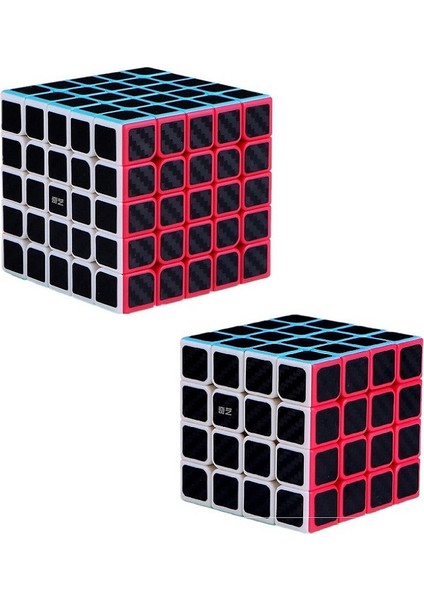 2 Set Vıp Professıonal Qy Speed Cube Corbon Fiber Cube Vıp 2li Set 4x4 5x5 Zeka Küpü Rubiks Cube