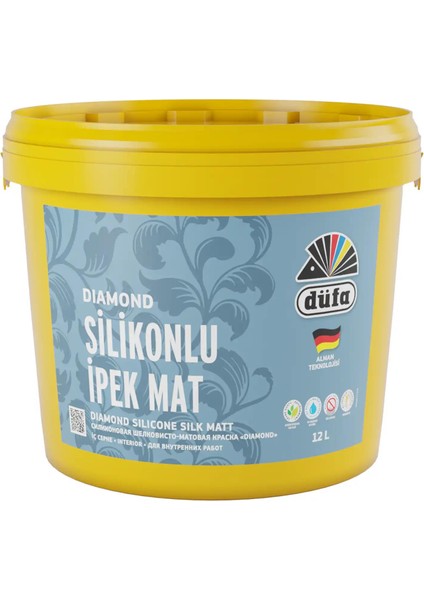 Diamond Silikonlu İpek Mat İç Cephe Duvar Boyası Beyaz 12 l