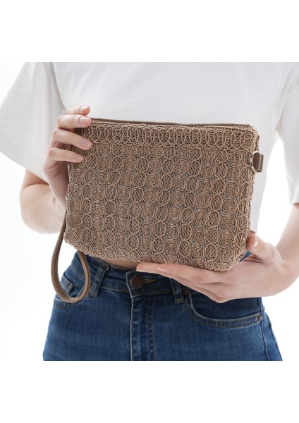 Kadın Clutch Portföy Günlük Abiye Çanta Taba