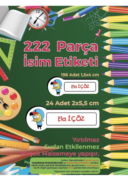 Okul Etiketi Kalem Defter Etiketi Kral Şakir Defter Etiketi 222 Adet Folyo Sticker