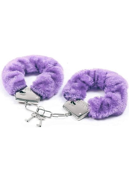Cazibe Shop Mor Peluşlu Metal Fantezi Kelepçe