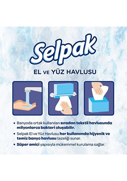 El ve Yüz Havlusu x 3 Paket 240 Yaprak