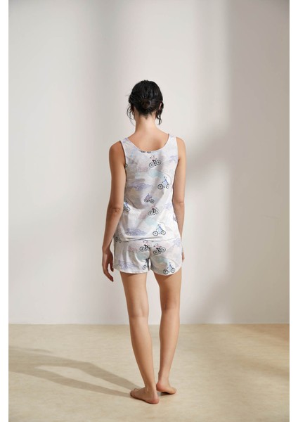 Kadın Pamuklu Cepli Şort Pijama Altı