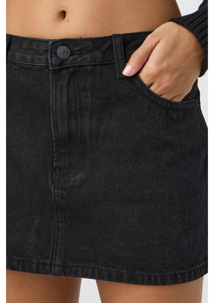 Siyah Mini Jean Etek MG2099 modelleri