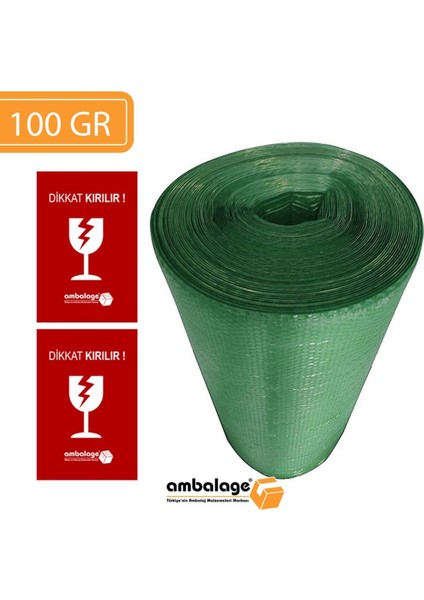 100 cm x 10 Metre 100 gr Üç Kat Yeşil Balonlu Naylon Kalın Pat Pat Naylon