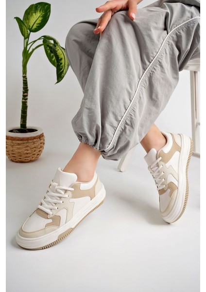 Bej Kadın Sneaker Günlük Ayakkabı