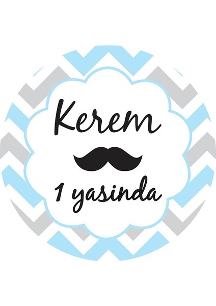 Letbil Reklam Erkek Bebek Doğum Günü Etiketi, 3 cm - 130 Adet Folyo Sticker