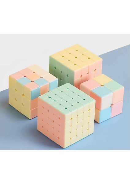 Moyu 2x2 & 3x3 & 4x4 & 5x5 Cube Set Pastel Renkli Stickersız 4 Lü Akıl Zeka Küp Seti