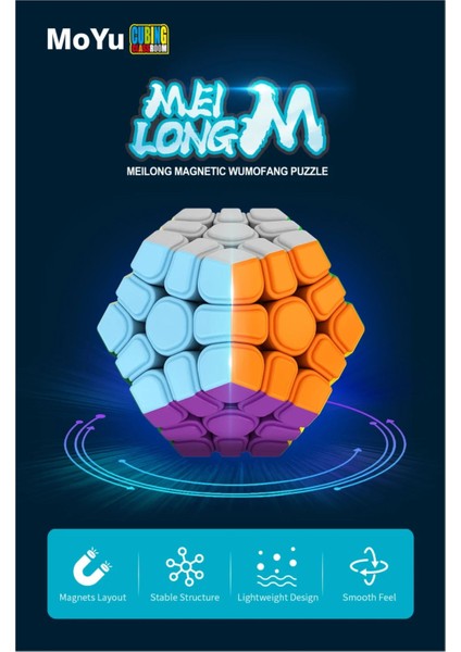 Moyu Megaminx Magnetic Cube - Mıknatıslı Stickersız Akıl Zeka Rübik Küp