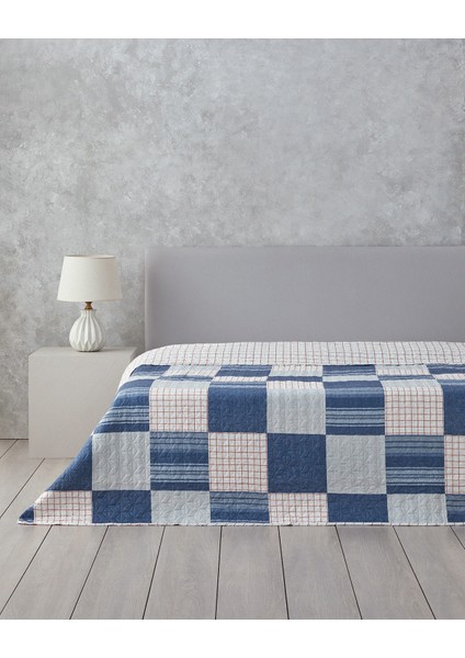 Plaid Harmony King Size Çok Amaçlı Örtü Mavi