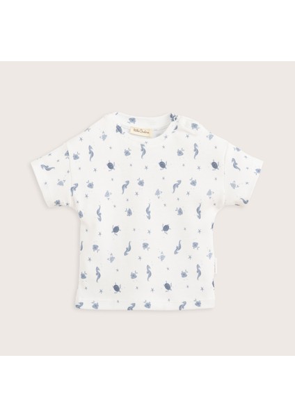 Under The Sea Baskılı Tshirt Ekru
