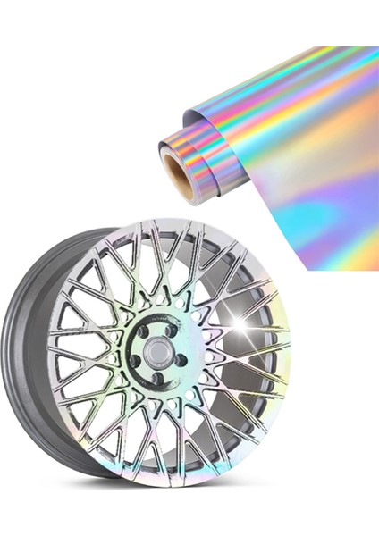 Hologram Folyo 160 Mikron Gümüş Rainbow Boyut: 50CM x 152CM fiyatları
