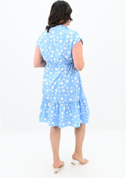 Kadın Büyük Beden Puantiye Detaylı Elbise 5226-25 fırsatları