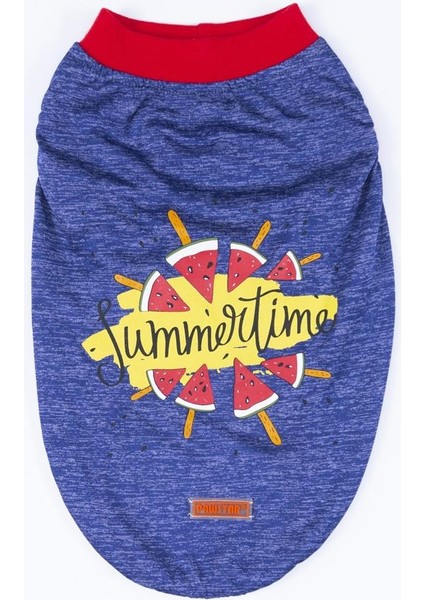 Lacivert Summer Time Büyük Köpek Tişörtü - Köpek Kıyafeti (15 Kg-45 Kg) fırsatları