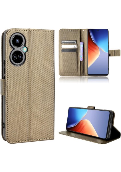 Tecno Camon 19 Kickstand Manyetik Cüzdan Kapak Kart Tutucu Için Kılıf (Yurt Dışından)
