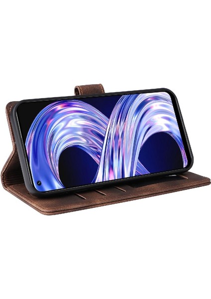 Realme 8 4g Için Flip Case Cüzdan Kapak Çevirin Deri Kılıf Basit Iş (Yurt Dışından)