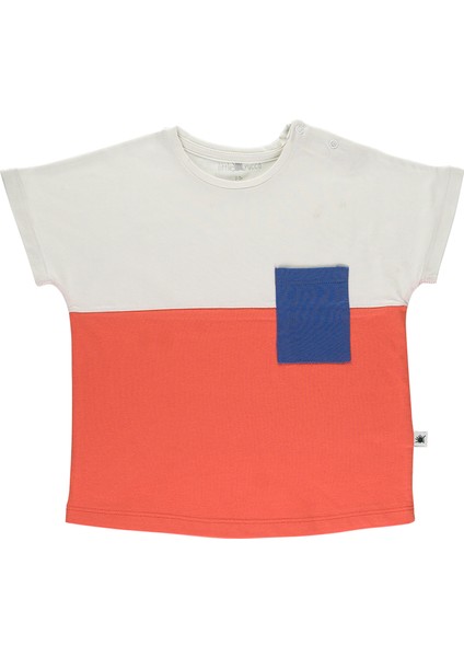 "pocket" Organik Pamuk Tshirt - Flamingo Turuncu