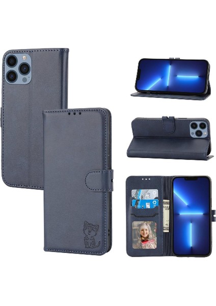 Cüzdan Kılıf iphone 15 Pro Max Tüm Yuvarlak Koruma Kabartmalı Manyetik (Yurt Dışından)