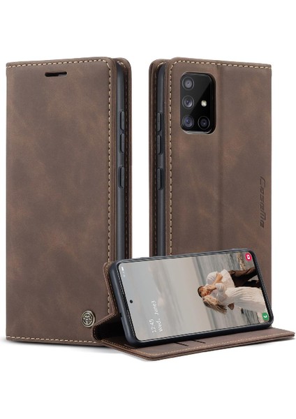 Samsung Galaxy A51 4g Için Flip Case Kart Yuvası Kickstand Manyetik Pu (Yurt Dışından)
