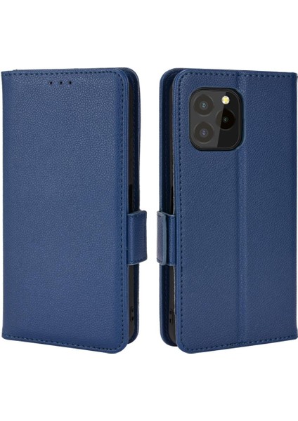 Oukitel C21 Pro Pu Deri Kart Yuvaları Için Kılıf Tutucu Manyetik Cüzdan Yan (Yurt Dışından)
