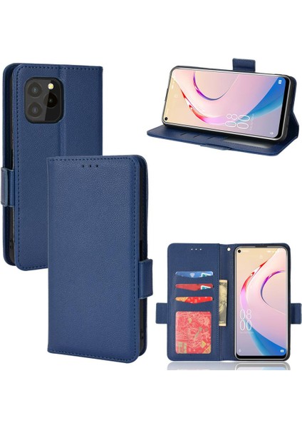 Oukitel C21 Pro Pu Deri Kart Yuvaları Için Kılıf Tutucu Manyetik Cüzdan Yan (Yurt Dışından)