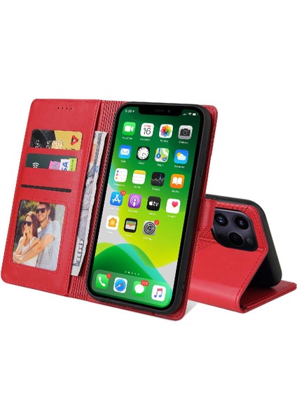 Iphone 14 Için Flip Case Pro Max Premium Deri Premium Deri Iki (Yurt Dışından)