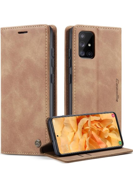 Samsung Galaxy A51 4g Için Flip Case Kart Yuvası Kickstand Manyetik Pu (Yurt Dışından)