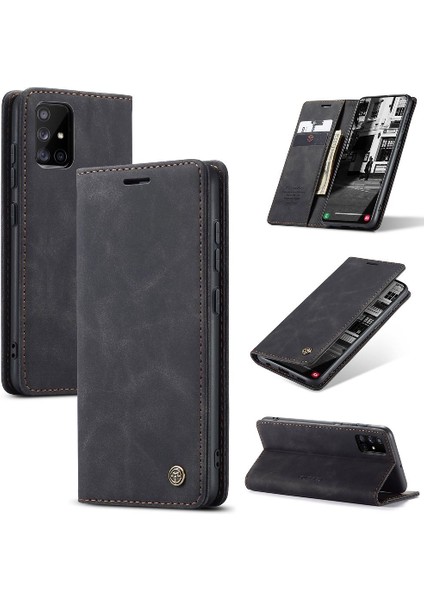 Samsung Galaxy A51 4g Için Flip Case Kart Yuvası Kickstand Manyetik Pu (Yurt Dışından)