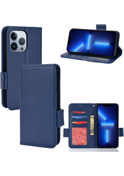 Iphone 14 Için Kılıf Pro Max Pu Deri Yan Toka Kart Yuvaları Tutucu Cüzdan (Yurt Dışından)