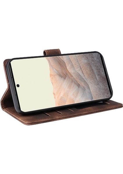 Google Piksel 6 Pro Flip Kapak Için Flip Case Cüzdan Darbeye Basit Kılıf (Yurt Dışından)