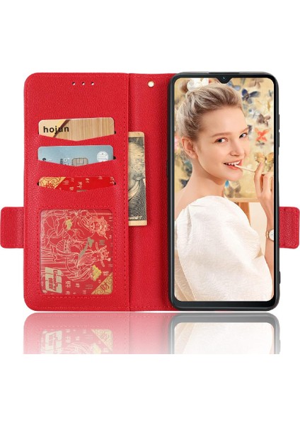Oukitel C32 Yan Toka Cüzdan Manyetik Pu Deri Kart Yuvaları Için Kılıf (Yurt Dışından)