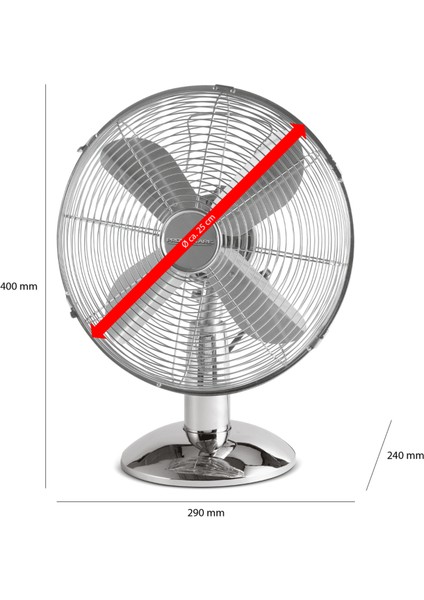 'in Tasarım Metal Fan / Vantilatör Pc-Vl 3062 M