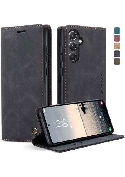 Samsung Galaxy S23 Fe 5g Için Flip Case Vintage Pu Deri Cüzdan Manyetik (Yurt Dışından)