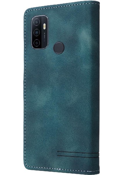 Oppo Için Flip Case A53/A53S Basit Iş Deri Kılıf Darbeye Çevir (Yurt Dışından)