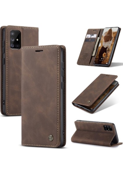 Samsung Galaxy A71 4g Flip Case Için Folio Kitap Vintage Pu Deri (Yurt Dışından)