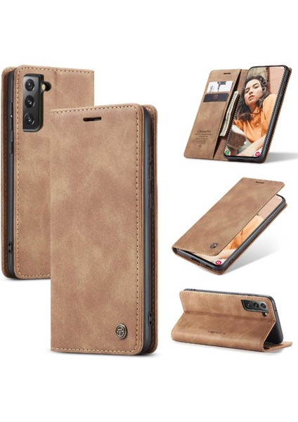 Samsung Galaxy S21 Fe Flip Case Için Folio Kitap Vintage Pu Deri (Yurt Dışından)