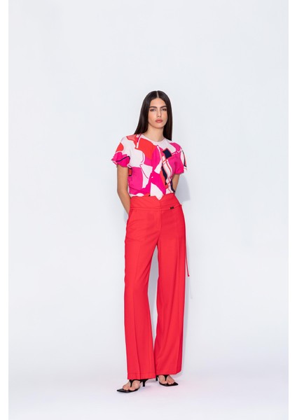 Ince Kemerli Bol Paça Pantolon 24S20411 fırsatları