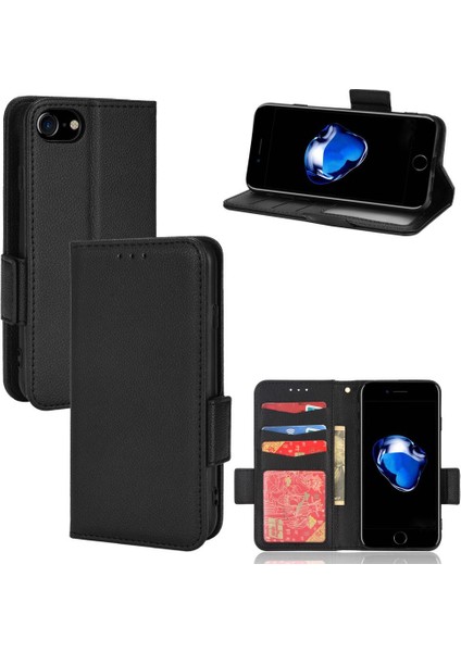Iphone Se 2020/2022 Pu Deri Yan Toka Manyetik Kart Yuvaları Için Kılıf (Yurt Dışından)